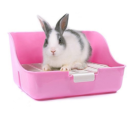 Rabbit Cage Litter Box Entrenador de Orinal fácil de limpiar para Animales Pequeños / Conejo / Conejillo de indias / Hurón
