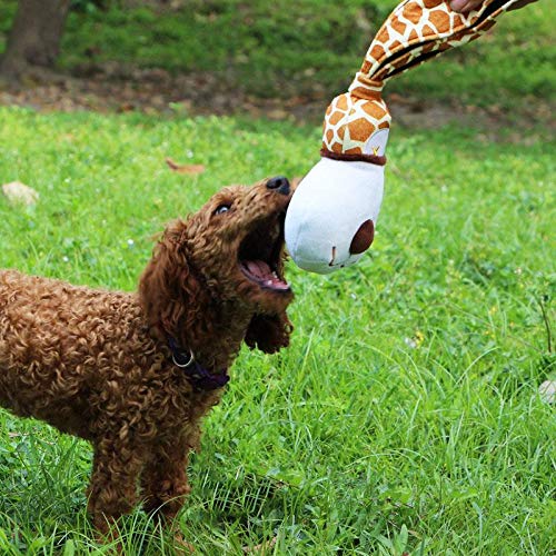 Ramoni perro Masticable Juguetes de peluche de leopardo de ciervo, juguete interactivo de peluche resistente a mordidas para perros