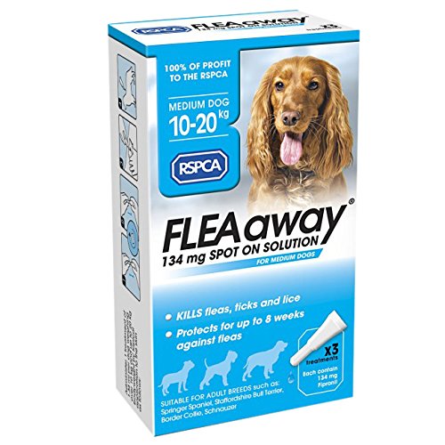 RSPCA FleaAway Spot On Solución para perros medianos, 134 mg