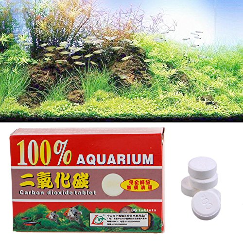 Runrain - 36 pastillas de dióxido de carbono para plantas de acuario, pecera, pecera, difusor