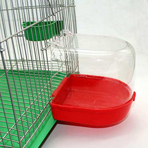 Sahgsa Baño para pájaros Accesorios para jaulas de pájaros para Mascotas 1 Pieza baño Transparente para pájaros para pinzones, Canario, Loro, Color Aleatorio