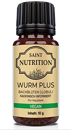 Saint Nutrition® Veganes Wurm Globuli – para animales – La alternativa para perros + gatos, nutrición natural para perros y gatos