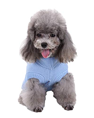 Shaoyao Color Sólido Cálido Ropa para Mascotas Knitted Sweater Dog Pet Jumper Costume Clothes Outfit Zarco M