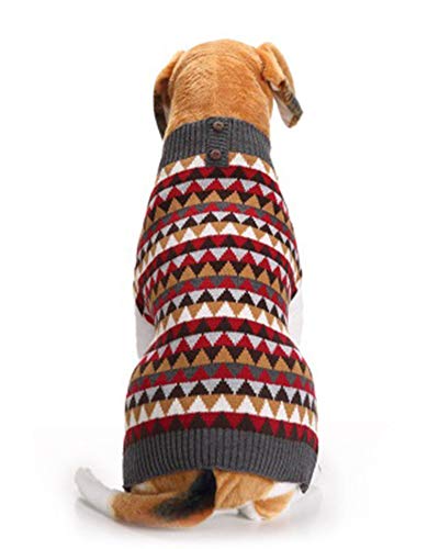 Shaoyao Traje De Perro Abrigo De Invierno Tartán Abrigo Conjunto De Ropa para Mascotas Vacaciones De Navidad Rojo L