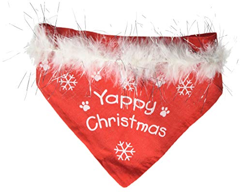 Shatchi 3755-COLLAR-DOG-BANDANA-3PCS 3X Lindo collar de bandana Yappy Navidad perros regalo Outfil disfraz, rojo/blanco