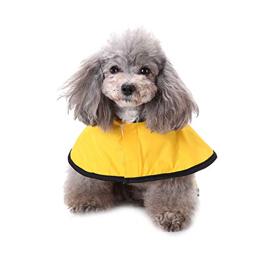 Smalllee_lucky_store - Chubasquero impermeable para perro con capucha para mascotas con correa de arnés y correa reflectante, ligero, ajustable, para perros pequeños, medianos y grandes