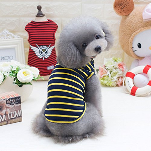 smalllee_lucky_store - Ropa para Perro pequeña, diseño de Rayas, algodón, Talla L, Color Verde
