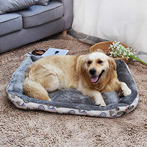 Soft Dog Beds Warm Fleece Lounger Sofa For Small Dogs Large Dog Golden Retriever Bed Husky Pet Products XS To XL Size,Beige,80X60X15Cm