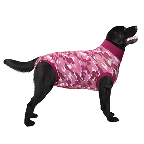 Suitical - Traje Protector para Perros de recuperación médica con un diseño de Camuflaje de Color Rosa, Talla XS