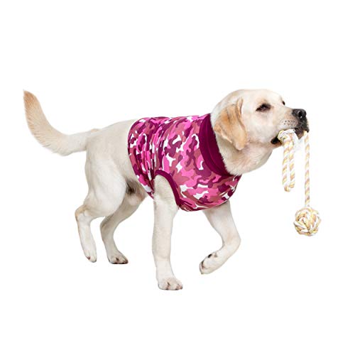 Suitical - Traje Protector para Perros de recuperación médica con un diseño de Camuflaje de Color Rosa, Talla XS