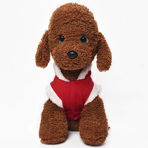 Sylar Disfraces De Mascotas De Navidad, Ropa para Mascotas Sudaderas con Capucha para Perros Y Gatos Vestido De Fiesta para Perros Pequeños Abrigo para Perros con Sombrero De Navidad Rojo