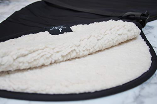 The Trendy Whippet Chubasquero Impermeable con Forro de Forro Polar, Color Negro, con Correa de Clip Ajustable a Juego, Verdugo Italiano, mirlo