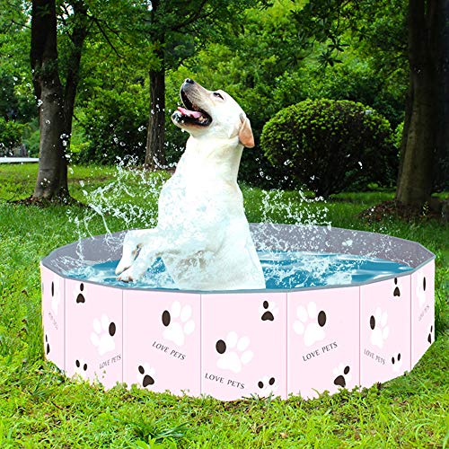 Tina de baño portátil al Aire Libre Rosa Plegable Plástico Duro PVC Baño Piscina Plegable para niños Bebé Mascotas Perros Gatos,80 * 20cm