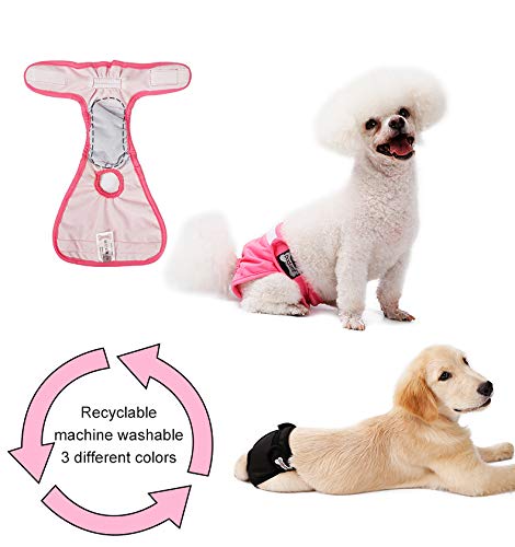 Tineer Lavable Pañales para Perros Perros Reutilizables Fisiológicos Piel fisiológica a Prueba de Fugas Pantalón para Perras (Paquete de 3) (XL)