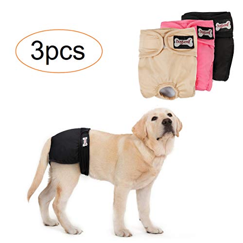 Tineer Lavable Pañales para Perros Perros Reutilizables Fisiológicos Piel fisiológica a Prueba de Fugas Pantalón para Perras (Paquete de 3) (XS)