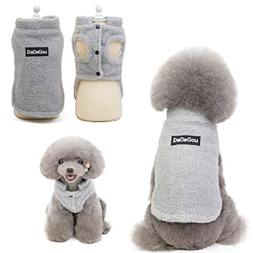 Tineer Pet Doggy Winter Lamb Cachemira Abrigo Warm Outdoor Fleece Dog Fleece Forro Pullover Coat Chaqueta Outwear Chaleco para Perros pequeños y medianos (XXL, Gris)