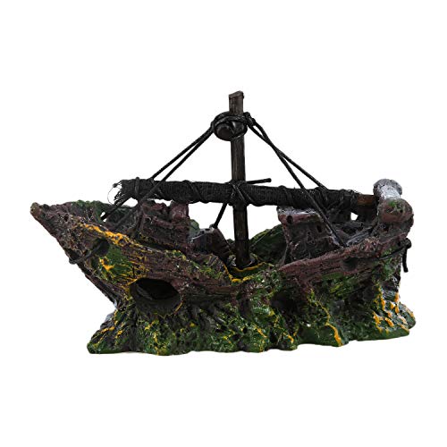 TOOGOO（R） Ornamento Acuario Barco de Pesca del Ornamento del Acuario Decoracion para Fish Tank, 100% Sguro para la Dcoracion de Tanque de Pez