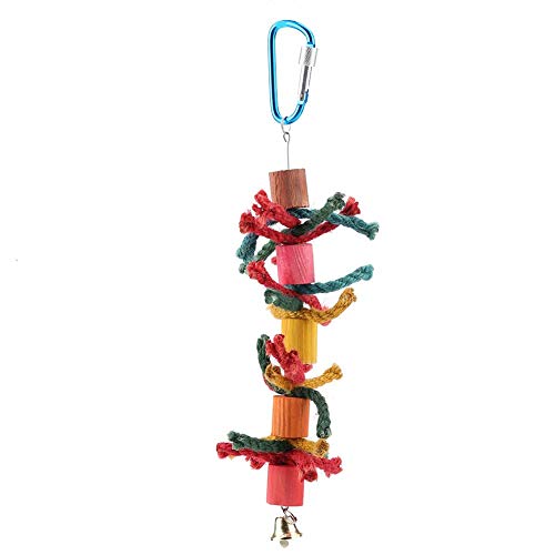 TOPINCN Parrot Toys Parrot Columpio de pie Puente Colgante Cuerda de cáñamo Juguete Triángulo Soporte Rack Colgando Escalera Chewing Swing Cage Accesorio 3 unids/Set