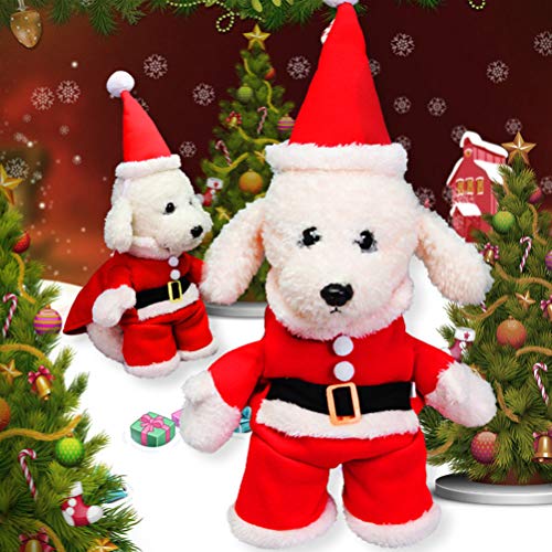 Toyvian Disfraz Navidad Perro Pequeño Disfraz Papa Noel Perro con Sombrero Navidad Ropa Traje Invierno Cálido para Perro Gato Rojo Blanco