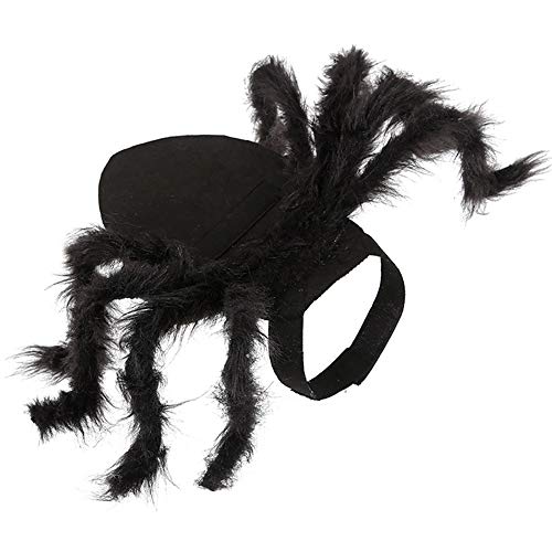 Traje de araña para mascotas, Gran araña grande Mascota Cosplay Ropa divertida Vestido Ropa de tela de fieltro para mascotas Fiesta de Navidad de Navidad Decoración de ropa de rendimiento, Negro