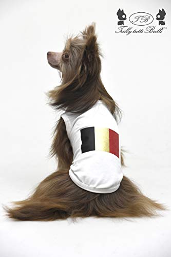Trilly Tutti Brilli 17-FLAGBEBIAS - Camiseta para Perros, Talla S, Color Blanco
