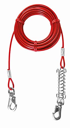 Trixie Cable plastificado con Muelle, 8 m, Rojo