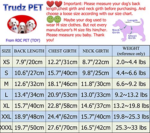 Trudz PET Dog Hoodies Security Printed, Rdc Pet Apparel Dog Sweatshirt Warm Sweater, Cotton Jacket Coat for Small Dog & Medium Dog & Cat(Red,L)