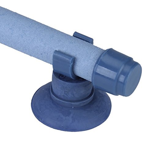 UEETEK 10 Pulgadas de Tanque de Pescado de Acuario de Burbujas de Pared de Aire Tubo de Piedra con la Taza de succión (Azul)