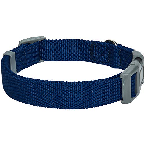 UMI. Essential Classic - Collar para Perros L, Cuello 45-66 cm, Collares Ajustables para Perros (Azul Marino)