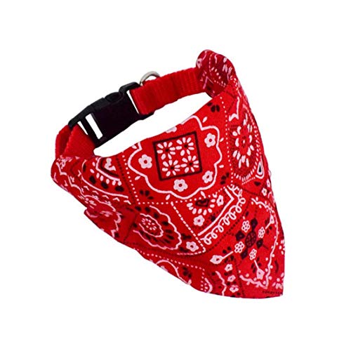 Unicoco Collar De Perro Baberos Triángulo Triángulo De Poliéster Pañuelos Bufanda Impresa Retractable del Perro Y del Gato Pañuelo Negro Rojo Rosa Azul
