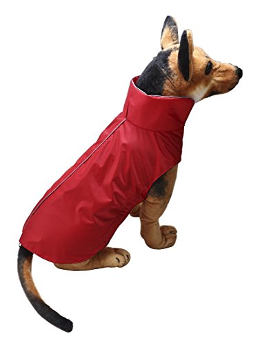 VIVI oso invierno frío perros chaqueta abrigo lluvia Día cálido impermeable acolchado anti-estática vestido forro polar chaqueta de seguridad para mascotas de XS a XXXL tamaños y # xFF0 C; Rojo