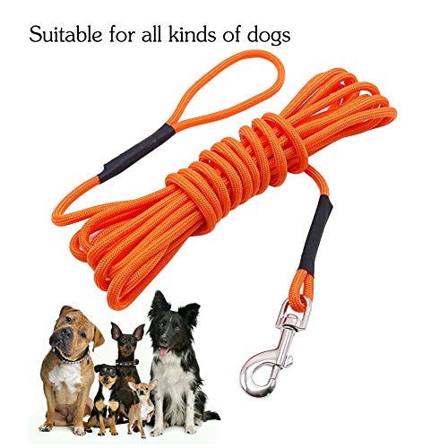 Vivifyin Dog Check Cord, 6 m flotante, cuerda larga de entrenamiento para perros con asa para playa, lago (naranja)