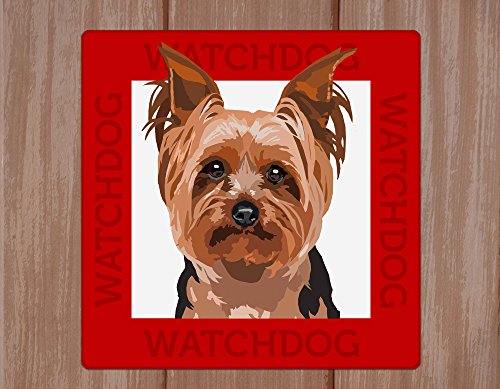 WATCH4DOGZ Señal de Perro Yorkshire Terrier, Plato de 8.67 x 8.67 Pulgadas