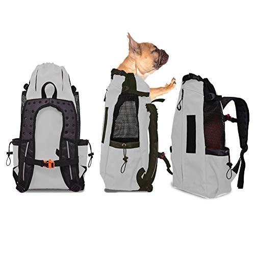WLDOCA Mochila Portador para Perros Plegable Transpirable - Bolsa de Transportín Viaje para Mascotas Perros Gatos - Cómodo y Seguro,Gray,L