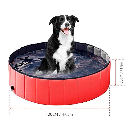 Wodondog Piscina para Mascotas Plegable Piscina para Perros Tina de baño para Mascotas Kiddie Pool 120 x 30CM