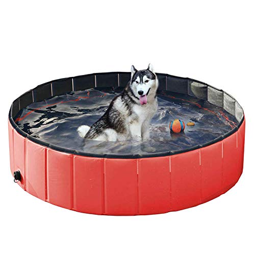 Wodondog Piscina para Mascotas Plegable Piscina para Perros Tina de baño para Mascotas Kiddie Pool 120 x 30CM