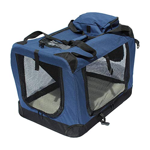 YATEK Transportin para Perros Plegable entradas Laterales y Superiores con Alta Visibilidad, Confort y Seguridad para tu Mascota de tamaño L (70 x 52 x 52 cm)
