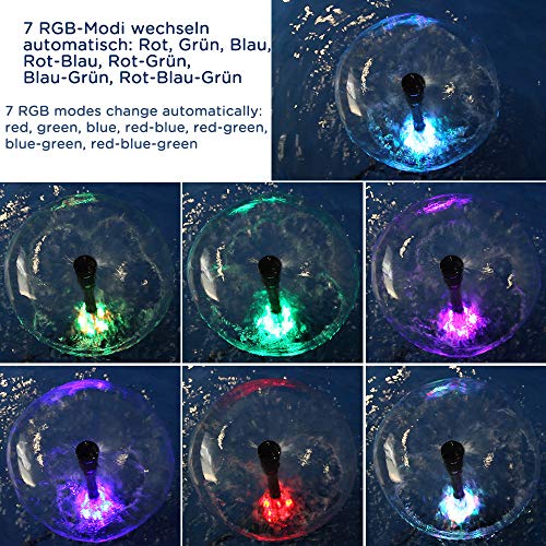 Yorbay Luces LED RGB Sumergible con Cable de alimentación de 4,8 Metros, para Bomba Sumergible, Bomba de Fuente, Estanque, jardín, Acuario Reutilizable