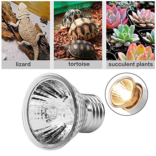 Zerodis calefacción Bombilla Acuario Sunbath lámpara Tortugas Calor emisor con E27 zócalo para Mascota Reptil(50W)