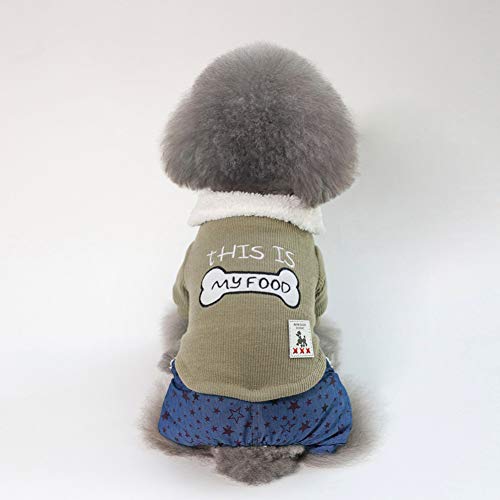 ZHAOZX Perro Gato Mono Sudadera con Capucha Bone Stars Design Pet Puppy Sweater Coat Jacket Invierno Ropa Abrigada Apperal