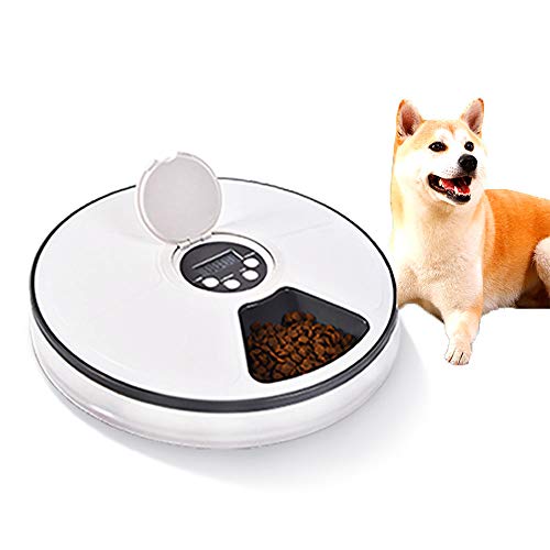 ZNN Food Dispenser for Automatic Six-Hole Feeder for Automatic Pet Feeder, programmable quantitative Programmed with Music Reminder