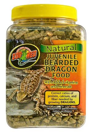 Zoo Med Natural Juvenile Bearded Dragon Food, Forro Pel Lets para pogona, con vitaminas y minerales