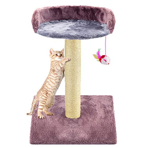 Zubita Rascadores para Gatos, Árbol para Gatos Arañazo Gatos Juguetes de Sisal Natural, Cat Toy Centro de Actividad para Gatitos con Peluche