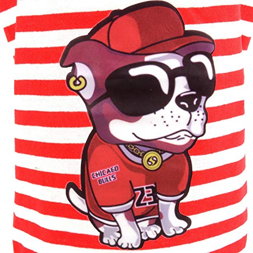 Zunea - Camiseta de Tirantes para niños y niñas, diseño de Rayas, para Cachorro, Verano, algodón, Camiseta de Tirantes y Gatos