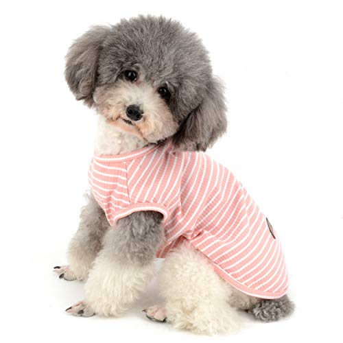 Zunea camiseta para perros pequeños y gatos, camiseta a rayas para verano, chaleco de chihuahua de algodón suave para cachorros