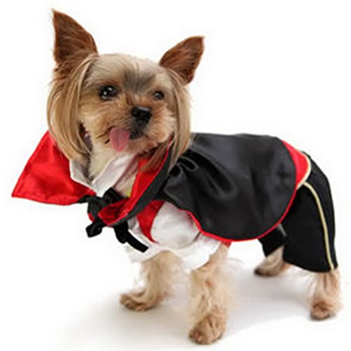 Zunea - Ropa para mascotas para perros pequeños, gatos, vampiro, disfraz de monstruo para Halloween