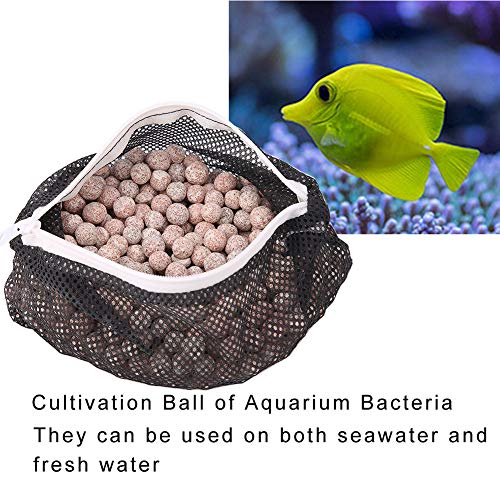 1 paquete de bolas de bacterias del acuario, tanque de peces Filtro de agua nitrificante Bola bioquímica Estabilizador de la calidad del agua Suministros de purificación doméstica para acuarios Duchas