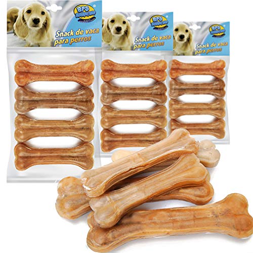 12 Pcs Hueso Prensado para Perros Piel Vacuno Fortalecedor de Dientes Stick Dental Dog Snack 9cm (12 Pcs 9 cm) BPS-5094 * 3