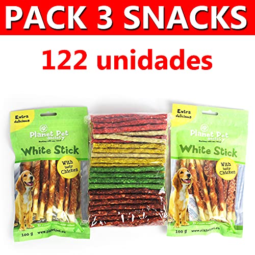 122 Unidades de Snacks y Palitos Dentales para Perros - Chuches para Perros Medianos y Grandes - 1000 g