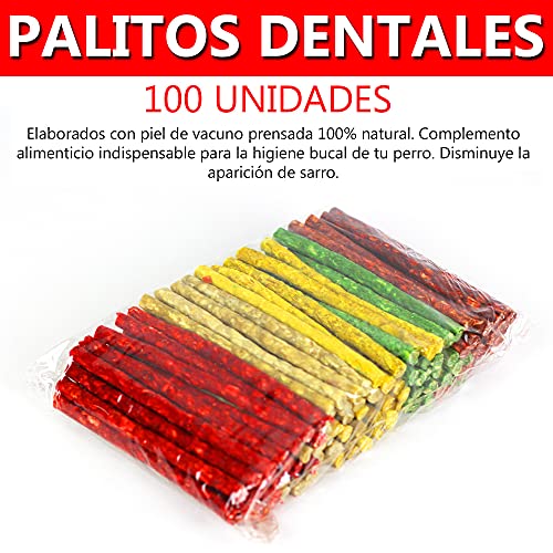 122 Unidades de Snacks y Palitos Dentales para Perros - Chuches para Perros Medianos y Grandes - 1000 g